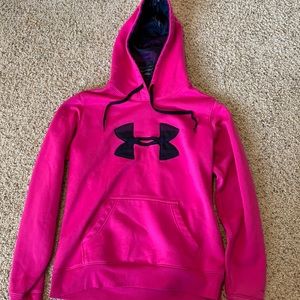 Hot pink, Under Armour sweatshirt with a hood
